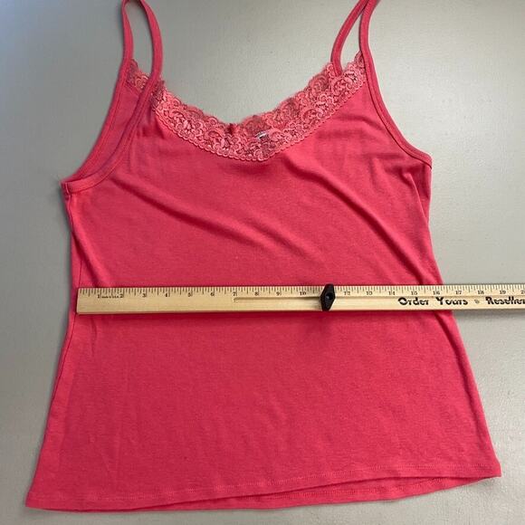 GAP Lace Trimmed Tank Top Womens XL Pink Soft Stretch Cami Babydoll Vintage Y2K - Picture 6 of 10